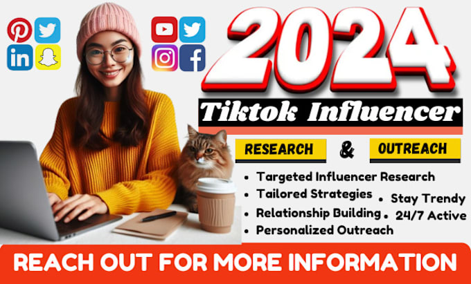 Gig Preview - Be your 2024 tiktok influencer research and outreacher, tiktok marketing