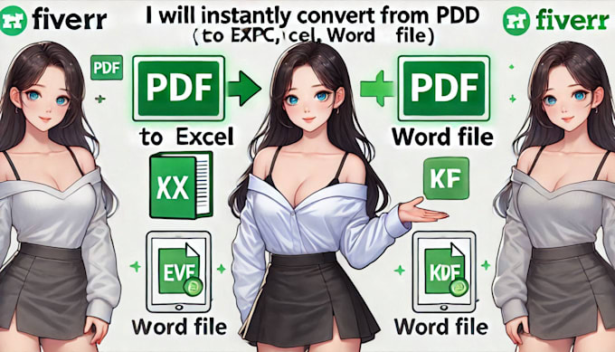 Gig Preview - Instantly convert from any pdf to excel, word file