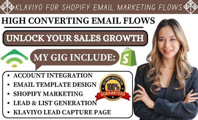 Gig Preview - Set up email marketing flows in klaviyo for shopify ecommerce