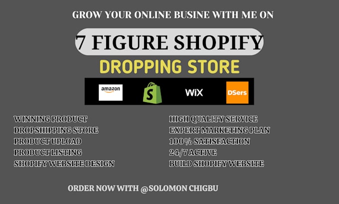 Gig Preview - Build shopify dropshipping store, design or redesign shopify store