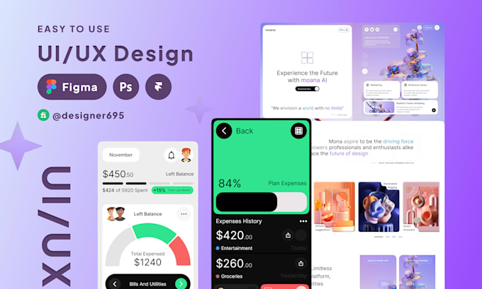 Gig Preview - Do UI UX design for mobile app design and web app design