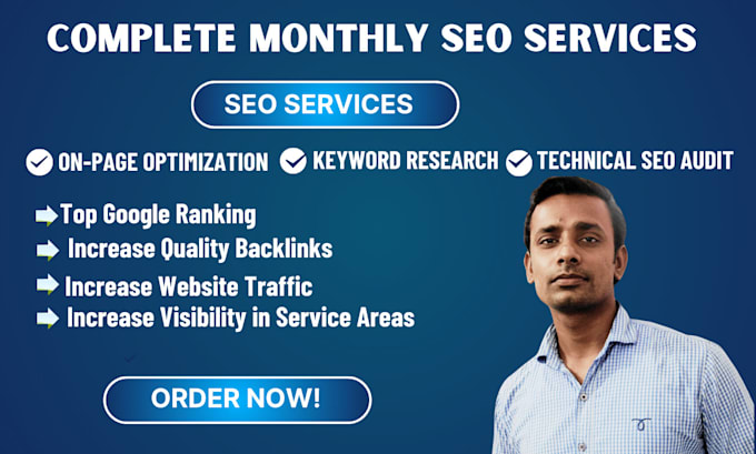 Gig Preview - Do complete monthly website SEO for google 1st page ranking