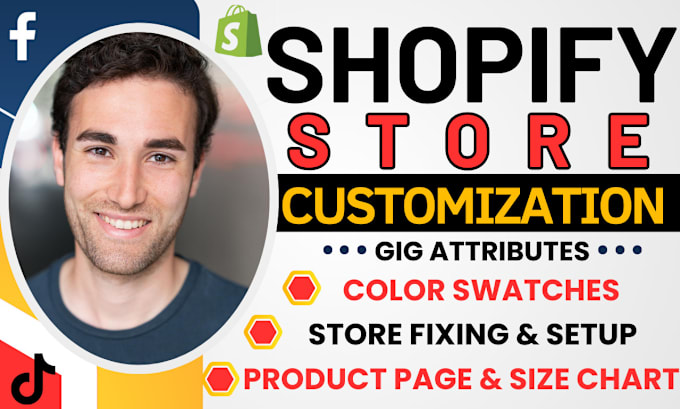 Gig Preview - Customize shopify product size chart, products page, color swatches and variants