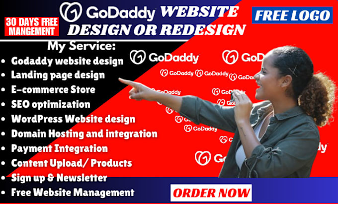 Gig Preview - Build ecommerce godaddy website design godaddy website redesign godaddy website