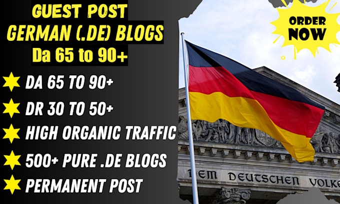 Gig Preview - Do guest posts high da 65 to 90 german blogs