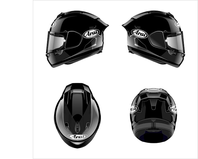 Gig Preview - Arai rx7x or rx7v helmet mockup design