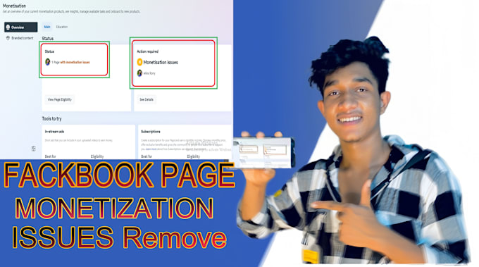 Gig Preview - Fix facebook pages monetization issue solution in 30 minutes