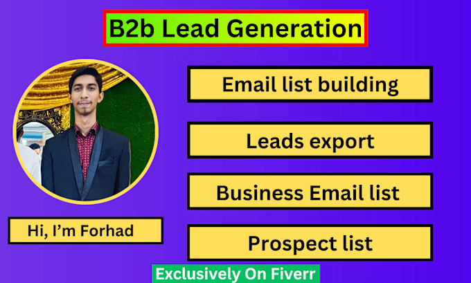 Gig Preview - Do b2b lead generation email list building and prospect list