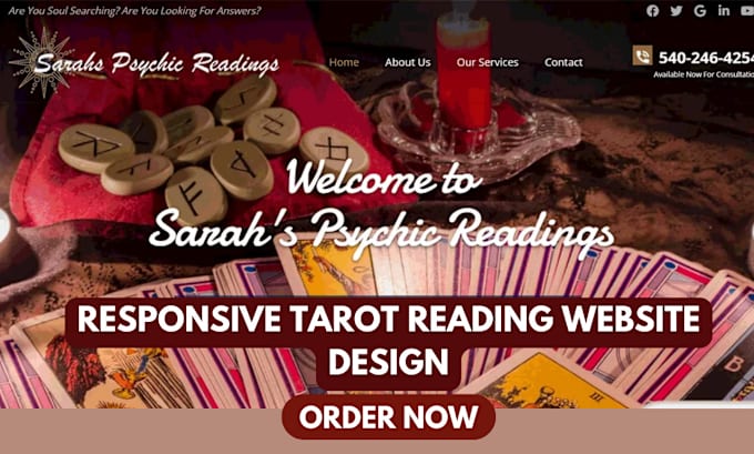 Gig Preview - Build, design spiritual website, astrology, psychic, yoga, tarot reading website