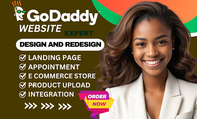 Gig Preview - Design godaddy website and redesign godaddy web responsive