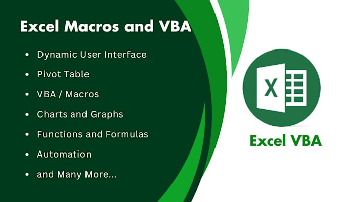 Gig Preview - Create and automate excel, google sheets with vba,macros, dynamic