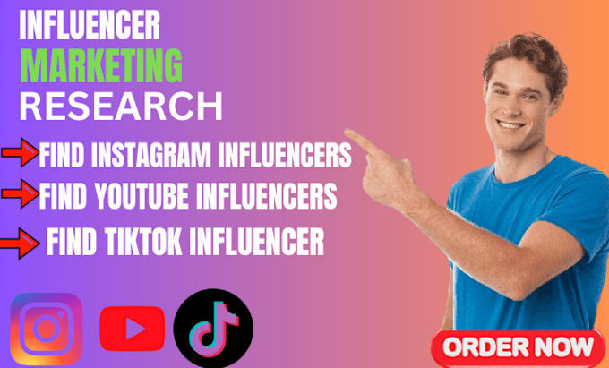 Gig Preview - Find youtube influencer leads, research, influencer list, research, tiktok info