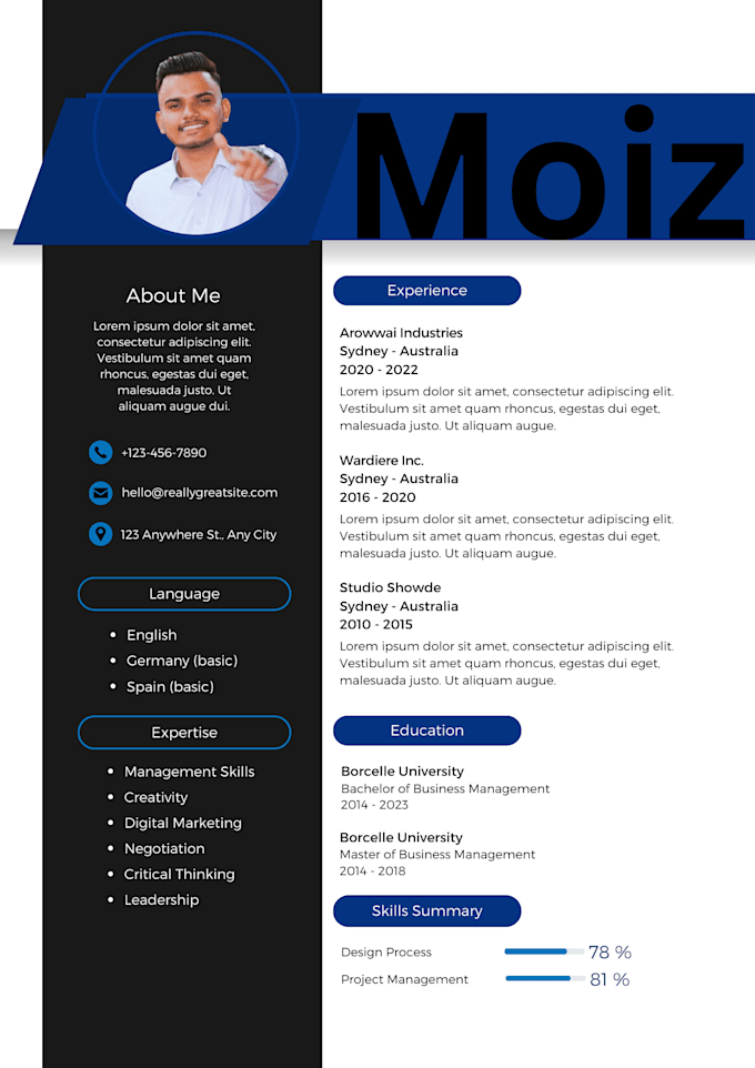 Gig Preview - Create design   simple cv  canva resume or resume design