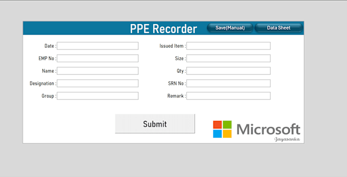 Gig Preview - Create excel data entry form looks like software app, automate data collection