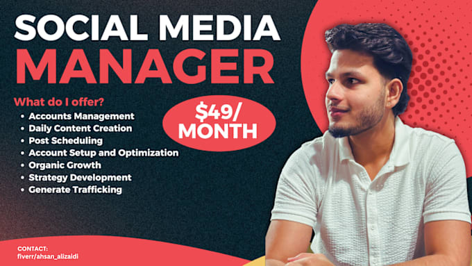 Gig Preview - Be your social media manager and personal assistant