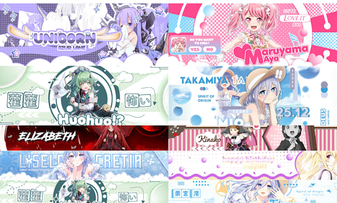 Gig Preview - Make cute design youtube banner anime, twitch, any platform