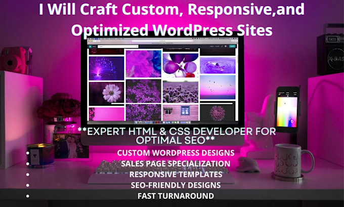 Gig Preview - Craft custom, responsive, and optimized wordpress sites