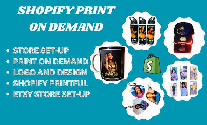 Gig Preview - Setup premium sevenfigure print on demand shopify store pod store with teeinblue