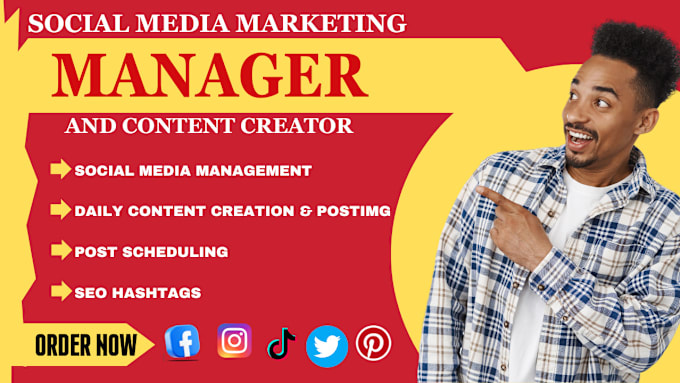 Gig Preview - Be your social media marketing manager and content creator