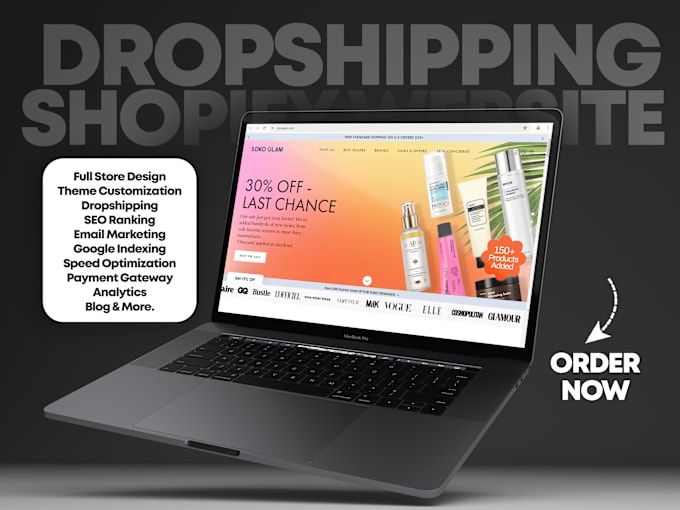 Gig Preview - Design dropshipping shopify website ecommerce website dropshipping shopify store