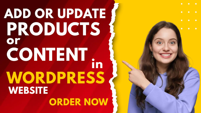 Gig Preview - Add wordpress products or content and update website design