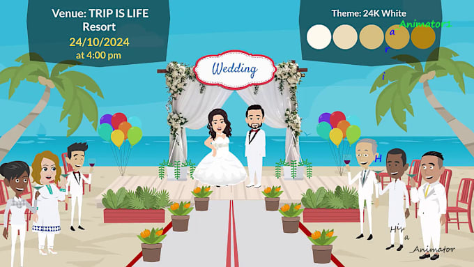 Gig Preview - Create amazing animated wedding invitation, love story, and proposal video