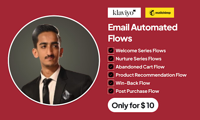 Gig Preview - Setup klaviyo ecommerce email marketing flows for shopify