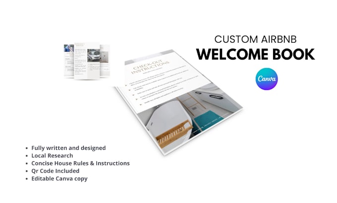 Gig Preview - Create a professional airbnb welcome book for your rental, vrbo, booking com