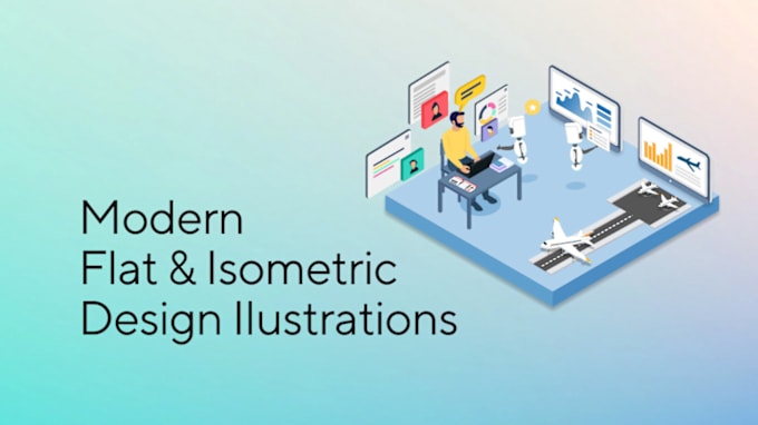 Gig Preview - Create modern flat and isometric illustrations with movements