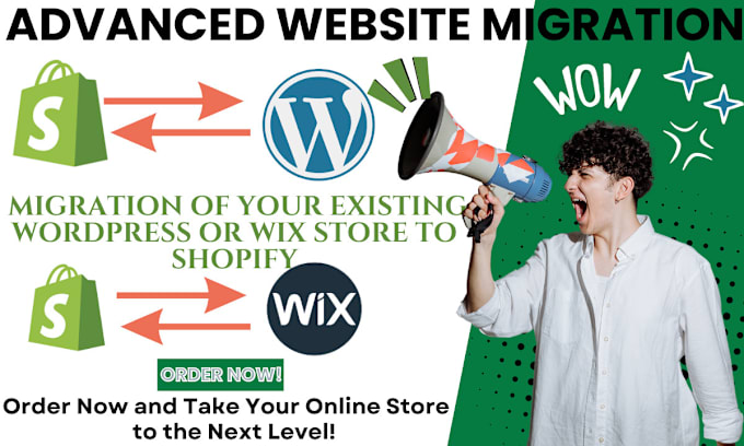 Gig Preview - Migrate wordpress website to shopify transfer website migrate wix to shopify