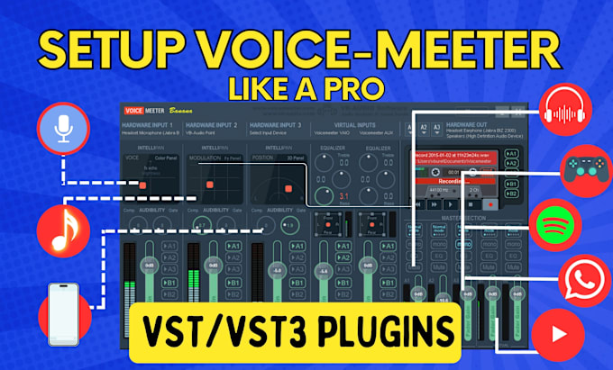 Gig Preview - Do setup voicemeeter banana or potato with vst for your live stream