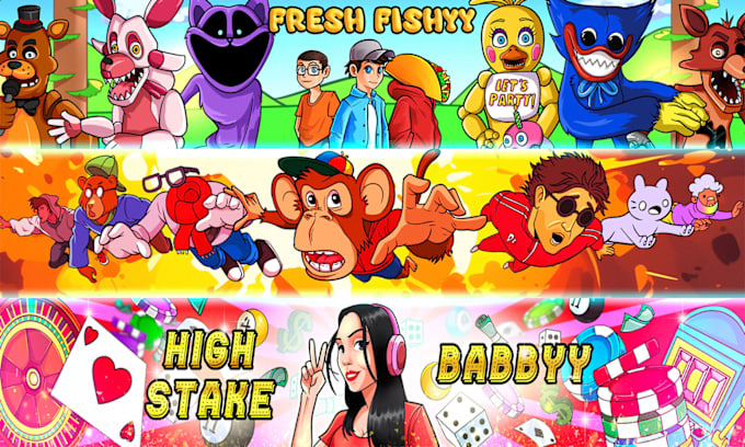 Gig Preview - Design cartoon youtube banner in any style