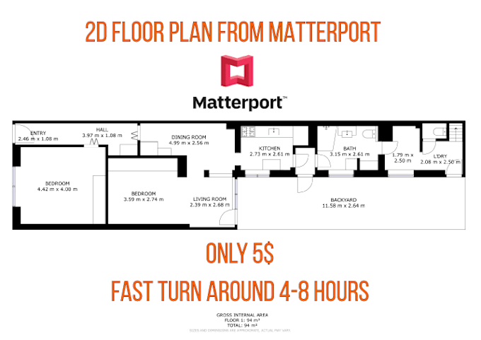 Gig Preview - Do 2d floor plan from matterport