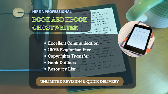 Gig Preview - Ghostwrite 30k amazon ebook, kdp book writer, self help writer