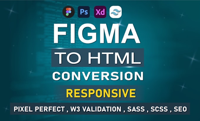 Gig Preview - Convert PSD to HTML, figma to HTML, CSS  bootstrap, tailwind CSS, and javascript