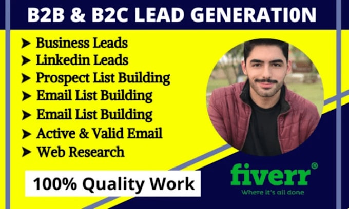 Gig Preview - Provide b2b lead generation for any industry