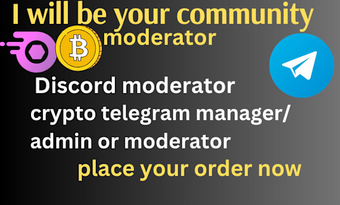 Gig Preview - Be your crypto telegram and discord community moderator, social media manager