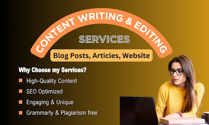 Gig Preview - Do SEO content writing or editing for articles, blog post