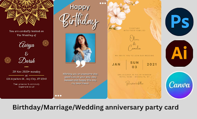 Gig Preview - Design invitations for birthdays, weddings, and all events