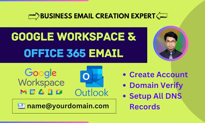 Gig Preview - Setup google workspace or microsoft 365 email in 1 hour