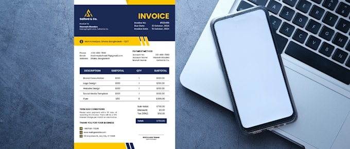 Bestseller - do print ready invoice and visiting card for your business