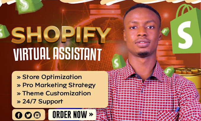 Gig Preview - Be your shopify virtual assistant, marketing expert and shopify store manager