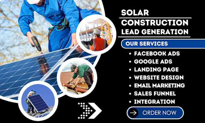 Gig Preview - Generate sales automation construction leads roofing company solar facebook ads