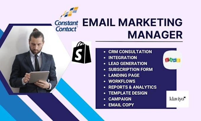 Bestseller - do email marketing on kaviyo, constant contact, I contact, get response, zoho,