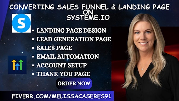 Gig Preview - Create sales funnel in clickfunnels, systeme io, landing page, gohighlevel