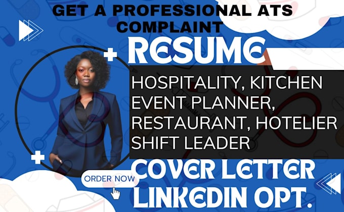 Gig Preview - Hospitality, restaurant, tourism, hotelier, kitchen, chef, shift leader  resume