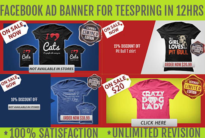 Gig Preview - Create Facebook Ad Banner For Your TEESPRING  In 12Hours