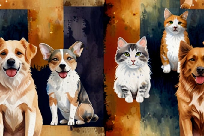 Bestseller - draw amazing watercolor pet portrait