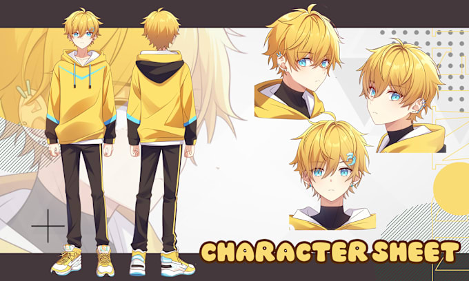 Gig Preview - Draw character sheet your oc or reference for vtuber model