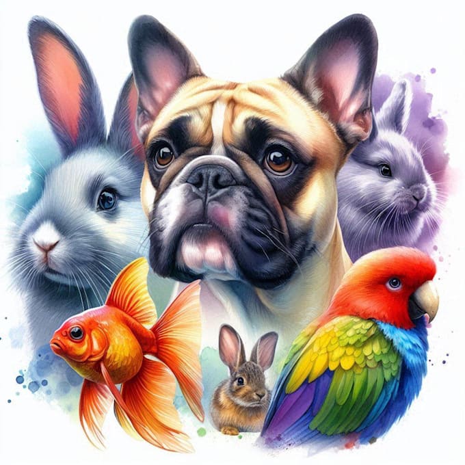 Gig Preview - Make an amazing pet portrait watercolor your any pets